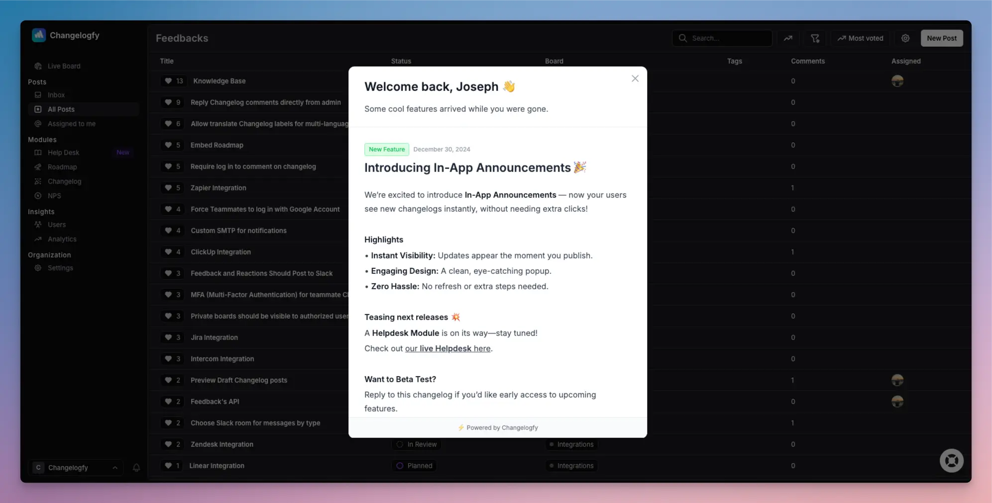 4 – Announce the Latest Product Updates & Keep Users Engaged