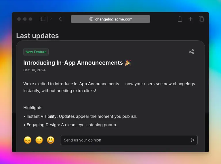 Keep Users Engaged with a Changelog Tool